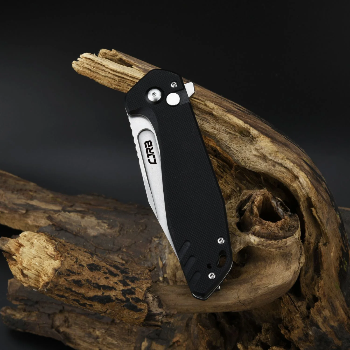 CJRB KNIVES  RIFF, AR-RPM9 STONEWASHED POWDER STEEL BLADE  AND  BLACK G10 HANDLE  - 2