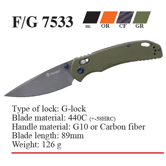 Ganzo, Knife Ganzo G-7533 Green