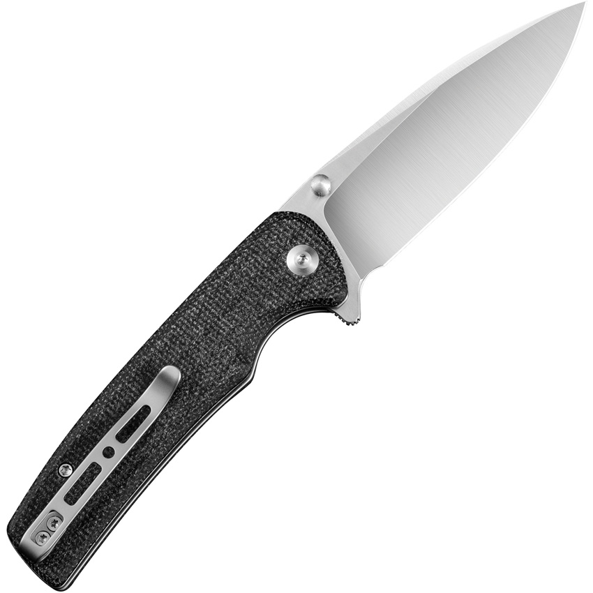 Sencut, Crowley, Button Lock, Black Micarta Handle, Stonewashed - 2