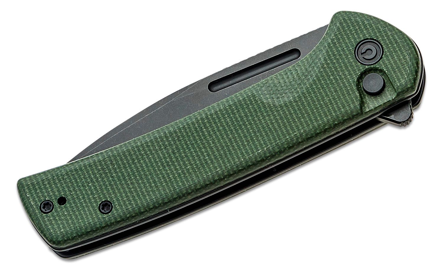 Civivi Knives, Conspirator, Flipper Buttonlock , Green Micarta Handle  - 2