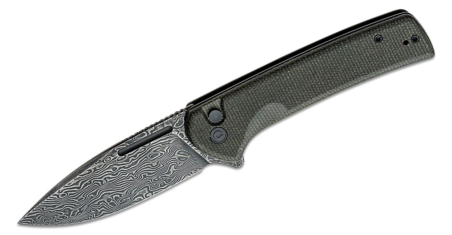 CIVIVI-Conspirator, Dark Green Micarta Handle, Damascus blade 