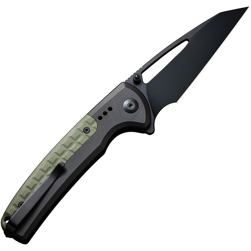 Civivi, Sentinel Strike Button Lock Knife , Black/Green Aluminium Handle - 1