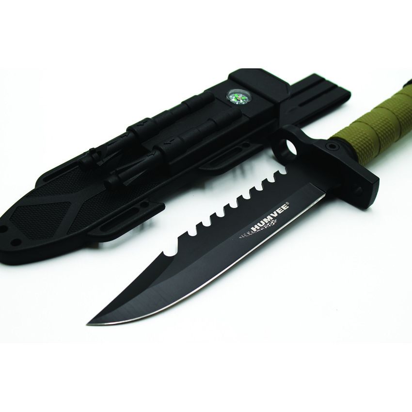 Humvee, Next Gen Survival Knife, Sawback Black, 7.5" blade  - 4