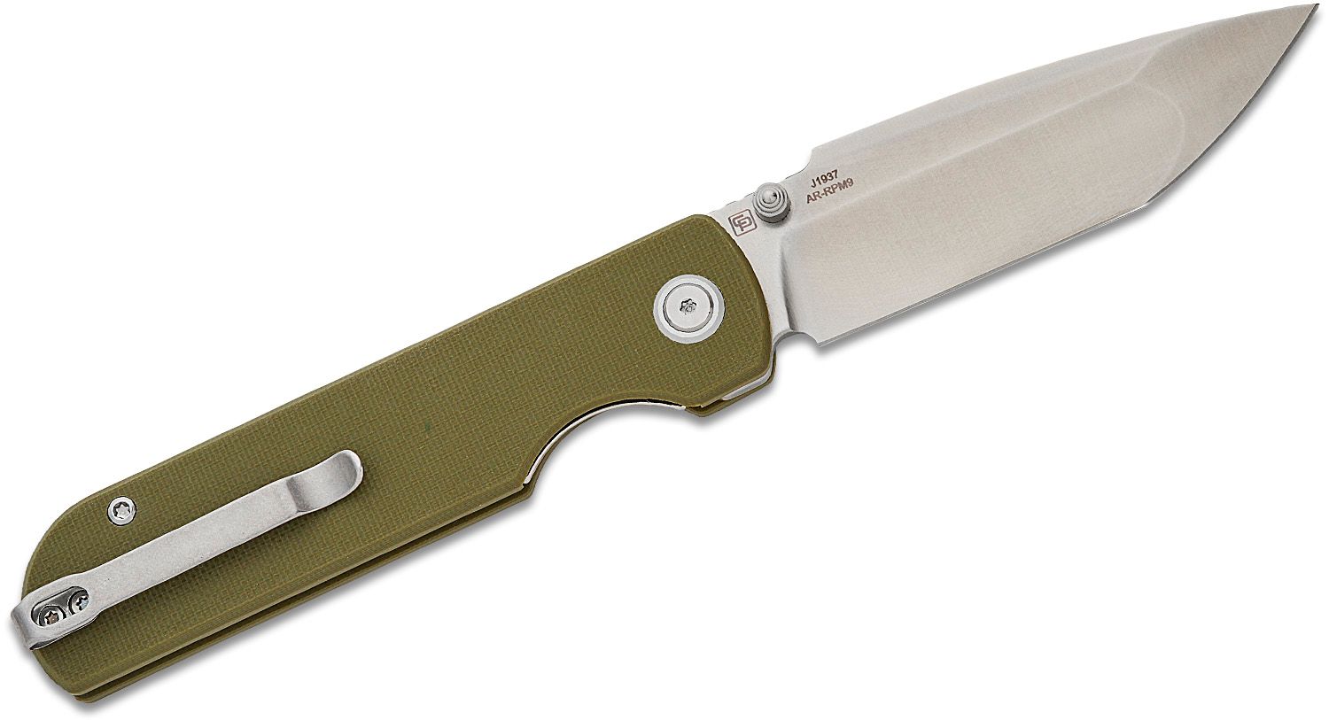 CJRB NOVA J1937 AR-RPM9 STEEL BLADE, GREEN G10 HANDLE - 5