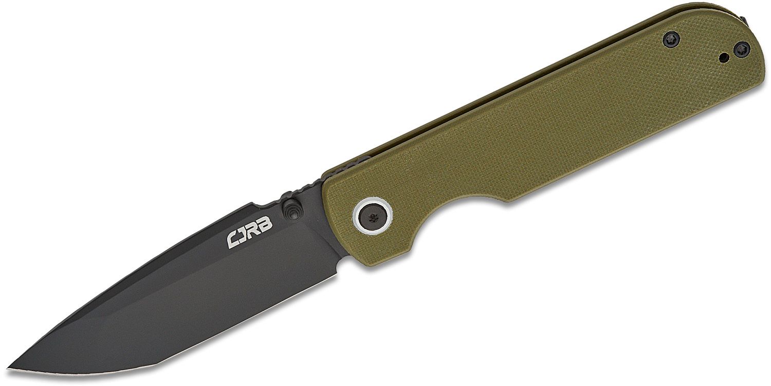 CJRB NOVA J1937 AR-RPM9 BLACK STEEL BLADE, GREEN G10 HANDLE