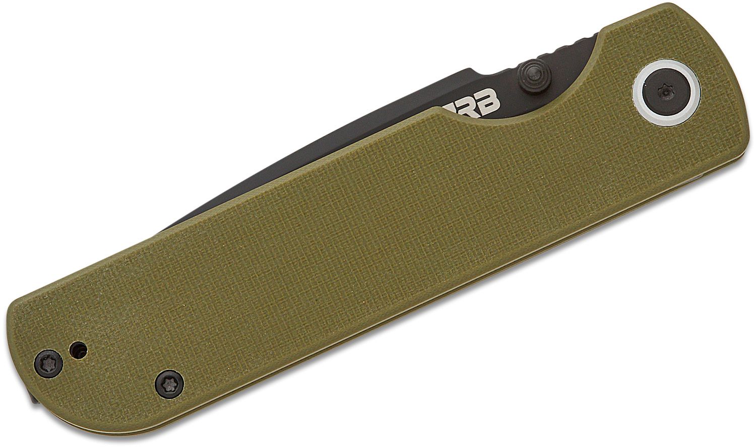 CJRB NOVA J1937 AR-RPM9 BLACK STEEL BLADE, GREEN G10 HANDLE - 4