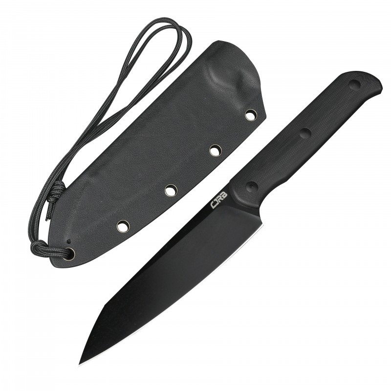 CJRB Cutlery, Silax, AR-RPM9 POWDER STEEL BLACK BLADE, BLACK G10 HANDLE FIXED BLADE - 5