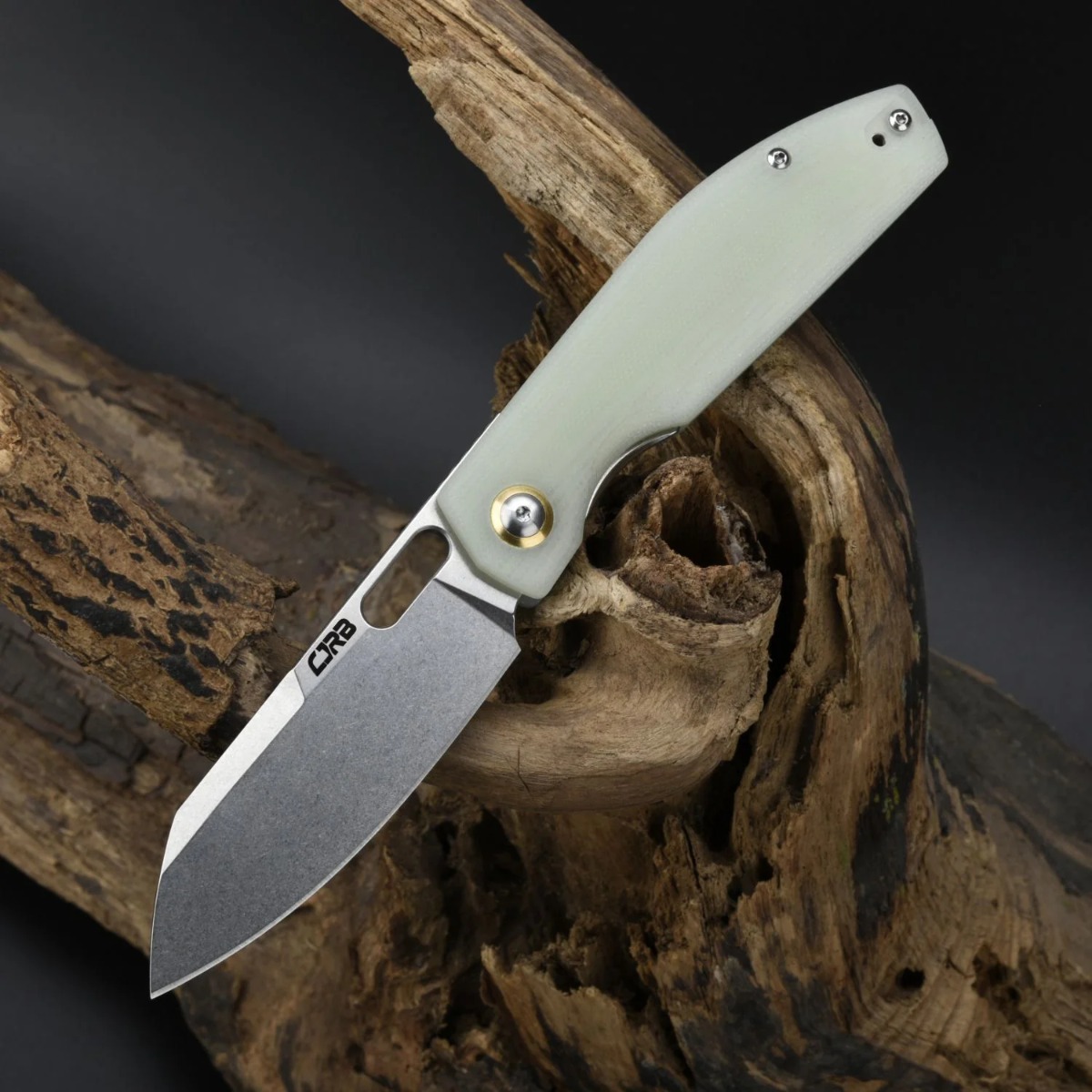 CJRB Cutlery, Ekko, Stonewashed, G10 Nature Green