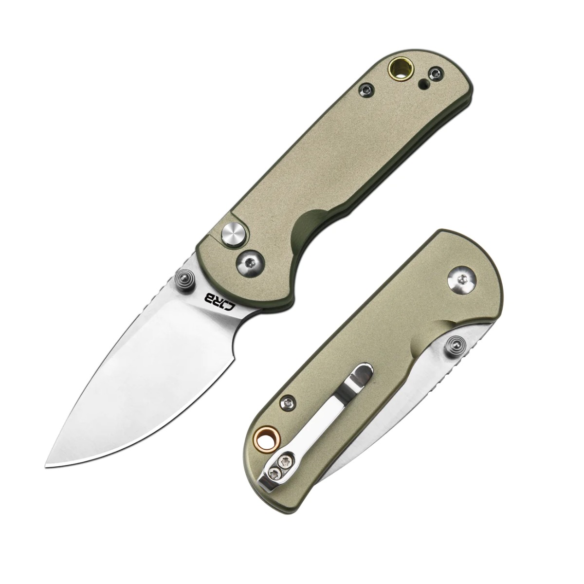 CJRB Cutlery, MICA, AR-RPM9POWDER STEEL, SAND POLISHED BLADE, GREEN ALUMINIUM HANDLE FOLDING KNIVES - 2