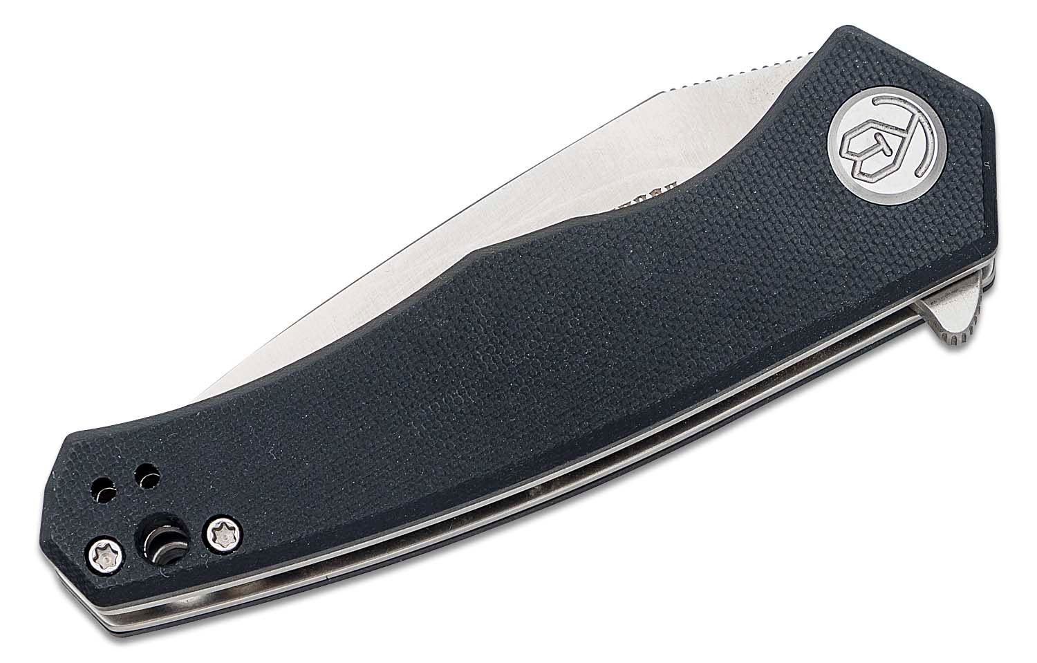 Kubey Knife, Cadmus Flipper Knife - Satin/Black G10 - 3