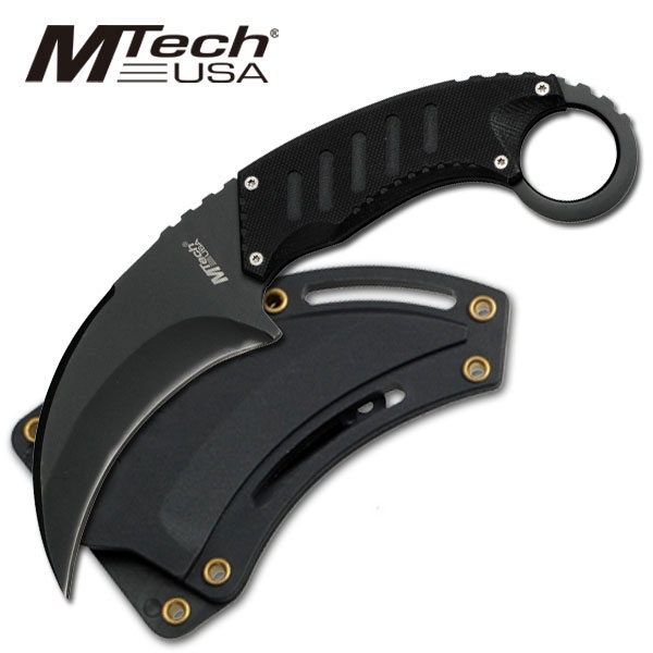 M-tech, Tactical  Neck Knife,  Black/Green G-10 Handle - 1